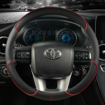 Mikrofiiber nahast auto roolikatete komplekt Toyota Fortuner 2016- Hilux 2015- 2022 Autotarvikud punane