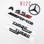 5 tk komplekt embleem Merceds Benz A45S W176 W177 jaoks L&auml;ikiv must t&auml;hekleepsuga tiivakate embleem tagumine pagasiruumi t&auml;helogo Autotarvikud black