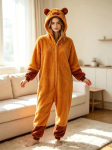 Unisex Kapibaara Kigurumi Onesie T&auml;iskasvanutele Fliisist Anime Pidžaama Koduasu J&otilde;uludeks Halloweeni Cosplay Kost&uuml;&uuml;m Kombinesoon M beige