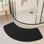 &Uuml;hev&auml;rviline kaarekujuline vannitoamatt karedast savist libisemiskindel jalamatt du&scaron;iruumi ukse alla imav matt WC-poti matt (Black,40x100cm)