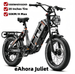 EL Juliet Elektriratas, 1000W 48V 60Ah Aku, 20*4.0 Tolline Paks Rehv, H&uuml;drauliline Piduri Elektriline M&auml;gi E-Ratas Juliet-1000W48V60Ah-BK-YY