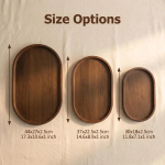 Tammefinishiga puidust ovaalne serveerimisalus Ovaalne hommikus&ouml;&ouml;gi serveerimisalus Kohvi-sn&auml;ki-magustoidutaldrik Hoiualus hotellile, kodule, restoranile 3pcs trays(mixed sizes)