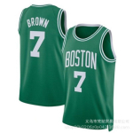 Boston Celtics NBA Korvpallis&auml;rk Tatum 0 Brown 7 Tikitud Meeskonna Spordif&auml;nni R&otilde;ivad Hingav Small white