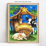 5D isetegemise teemantmaal, t&auml;is &uuml;mmargune loomapull tikandid, pilt kivist teemant 20X30