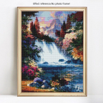 5D isetegemise teemantmaal Scenic &uuml;mmargune juga tikandid kivist pilt 20X30