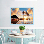 5D teemantmaal mere&auml;&auml;rne DIY teemanttikandid maastiku ristpistes kivimosaiik 20X30CM