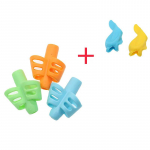 Kahe s&otilde;rmega pliiatsihoidja beebi kirjutusvahendi paranduspliiatsikomplekt kirjatarvete 3-osaline komplekt kingitus 2 kala mitmev&auml;rviline