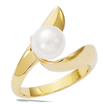 Kullatud s&otilde;rmus 'Perla' valge kuld - 8 mm 52 kuld