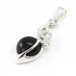 Les Tr&eacute;sors De Lily [I8876] - Pendentif Argent 'D&eacute;esse Noir de Jais' noir argent&eacute; (rhodi&eacute;) - 27x10 mm must