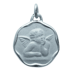 Les Tr&eacute;sors De Lily [L3916] - Pendentif Argent 'Petit Ange' argent&eacute; (rhodi&eacute;) - 16 mm h&otilde;be
