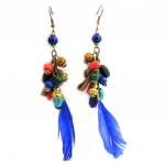 Les Tr&eacute;sors De Lily [L5769] - Boucles Cr&eacute;ateur 'Cheyennes' bleu multicolore sinine