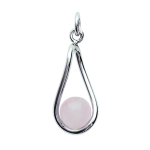 Les Tr&eacute;sors De Lily [L6701] - Pendentif Argent 'Mineralia' quartz rose argent&eacute; (rhodi&eacute;) - 20x10 mm Heleroosa