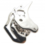 7bis [P5891] &ndash; K&auml;sitsi valmistatud h&otilde;bedane n&ouml;&ouml;pn&otilde;elaga pross Unicorn &ndash; 22x15 mm h&otilde;be