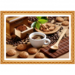 Kohvitassi muster N&auml;put&ouml;&ouml; Teemantmaal Ristpistes T&auml;ispuurkivide maalimine Dekoratsioon 20X30CM