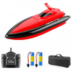 800 kaugjuhtimispuldi paadid 2,4 G 20 km/h RC Boat RC m&auml;nguasi kingitus lastele T&auml;iskasvanud Poistele T&uuml;drukutele kotiga 3 red-2 battery