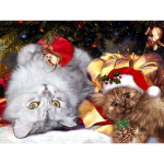 T&auml;isruudukujuline teemantmaaling j&otilde;ulupuu 5d DIY Armas kass Teemanttikandid J&otilde;ulukink Ristpistes Mosaiik N&auml;put&ouml;&ouml; Kodukaunistus K&auml;sit&ouml;&ouml; Full Round (20X30CM)