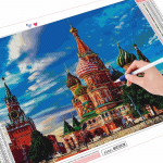 5D t&auml;ispuur Teemantmaali Kiriku k&auml;sit&ouml;&ouml;komplekt K&auml;sitsi valmistatud kingitus Teemanttikandid Maastikukunst Rhinestone kodukaunistus Full Round (20X30CM)