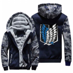 Anime Attack on Titan Cosplay kost&uuml;&uuml;m Kapuutsiga Paks kapuuts T&otilde;mblukuga jope MEESTE Naiste Fliisist v&auml;lisriided Mantlid 2XL