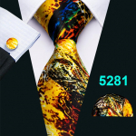 Luksuslik lips meestele pulma siidist kaelalips Hanky ​​mansetin&ouml;&ouml;bid Solid Foral triibuline pidulik komplekt N-5281