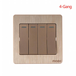 Kuldne seinal&uuml;liti 1/2/3/4 Gang &uuml;hesuunaline seinavalgusti sisse-/v&auml;ljal&uuml;litusnupp 4-Gang