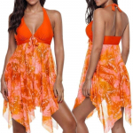 Suvised naiste kaheosalise seelikuga ujumistrikoo Beach Wear Plus Size Oversized tr&uuml;kitud siidist &auml;&auml;rega pitsidega hingav ujumistrikoo XXL
