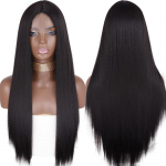 LISI HAIR pikkade sirgete mustade juustega s&uuml;nteetiline parukas naistele Naturaalne keskmise osaga parukas t&uuml;drukutele kuumakindlast kiust naturaalne parukas