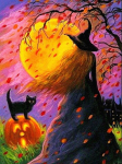 Teemantmaal 5D Halloween DIY Teemanttikandid T&auml;isruudukujuline n&otilde;id Pilt kividest Mosaiik Maaliline kodukaunistus Full Round 20X30CM