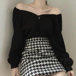 Korea &scaron;ikk pikkade varrukatega avara s&auml;rk Naiste &uuml;hev&auml;rvilised Lihtsad puhvis varrukatega s&auml;rgid Topid Mood Naiste pluus Valge s&auml;rk 13528 XL must