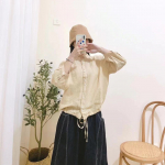 Johnature Vintage linane randme varrukas, pits-up naiste pluusid kevad-s&uuml;gis &uuml;hev&auml;rvilised naiste s&auml;rgid 3 v&auml;rvi One Size aprikoosi