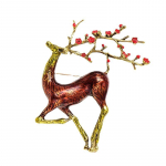 Blucome Klassikaline J&otilde;ulu Sika Hirve Prossid Loomade Vask Pross Naistele Mehed Laste &Uuml;likond Kampsun Email Pin j&otilde;ulukink roosa punane v&auml;rv