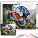 5D teemantmaaling Dragon and Beauty DIY Teemanttikandid Rhinestone kodukaunistus Full Round 20X30CM