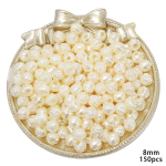 Akr&uuml;&uuml;lhelmed ABS-i imitatsiooniga p&auml;rlip&auml;rlitega Korea roosi v&auml;limus DIY vahehelmeste valmistamine k&auml;ev&otilde;ru kaelakee v&otilde;lusid 6mm 300pcs valge