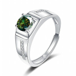 Bague Ringen 18K valgekulla v&auml;rvi &uuml;mmargune 1.0CT Moissanite s&otilde;rmused meestele Pulmatseremoonia s&otilde;rmus Pimestavad meeste aksessuaarid Ehted Resizable tumeroheline v&auml;rv