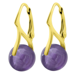 Lily-Crystal [R5996] - K&auml;sit&ouml;&ouml;na valmistatud h&otilde;bedased liiprid  Mineralia  kuldne amet&uuml;st - 10 mm lilla