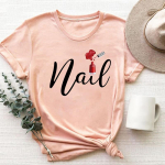 Letter Lovely Watercolor Tee Top Moodne T-s&auml;rk Riietus 90ndate Sweet Casual L&uuml;hikeste varrukatega Naiste Prindiga Naiste Graafiline T-s&auml;rk S