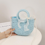 Fashion Lady &otilde;lgedest kootud korvk&auml;ekott suvine naiste &otilde;lakott Bohemia Travel Beach k&auml;sitsi valmistatud p&auml;rlitest ostuk&auml;ekott 23x8x20cm lilla