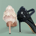 Naiste kingapaelad k&otilde;rgetel kontsadel pitskaunistuseks L&otilde;dvusevastased kingapaelad ilma sidemeteta Elegantsed kingad Paelad Libisemisvastane rihm beež