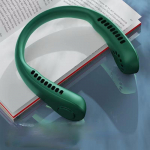 Kaasaskantav kaelaventilaator, k&auml;ed-vabad labadeta ventilaator, jahutav isiklik ventilaator, 3 kiirust reguleeritav, taaslaetav, USB-toitega kaelaventilaator v&auml;litingimustes siseruumides roheline