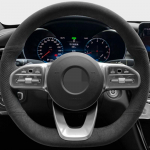 Libisemisvastane Must Suede Punutud Auto Rooli Kate Mercedes-Benz S-Class W222 GLC A-Class W177 C-Class W205 E-Class jaoks Style 13
