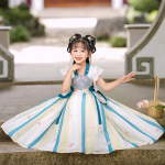 T&uuml;druk Hanfu iidne kost&uuml;&uuml;m lapsed Hiina stiilis v&auml;ikese t&uuml;druku kleit Tang kleit printsessi seelik rahvariided lapsed S