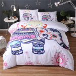 3D Exotic Style Elevandi voodipesukomplekt Loomade teki- ja padjap&uuml;&uuml;r 2/3 t&uuml;kki AU180 * 210 t&auml;issuuruses kiiresti kuivav kodukaunistus Baby 100x135cm