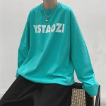 Meeste pikkade varrukatega T-s&auml;rgid Graafilise kirjaga T-s&auml;rgid Moebr&auml;ndi t-s&auml;rgid meestele Meeste r&otilde;ivad Vabaaja T-s&auml;rgid Meeste Suvine Korea Retro M must