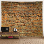 Telliskiviseina seinavaibad Rustikaalne puitlaudis Esteetiline ruumi sisustus Kaljuseina seinavaibad Kunst Boheemlaste Kodukaunistamise Aksessuaarid Pol&uuml;est 150x100cm