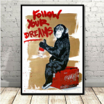 Banksy t&auml;nava grafiti kollaaž Monkey l&otilde;uendi maalimine plakat ja tr&uuml;kis P&otilde;hjamaade stiilis seinakunstipildid elutoa kodukaunistuseks ilma raamita 50*70cm