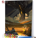 40x50 cm v&auml;rvimine numbrite j&auml;rgi S&uuml;gismaastik Joonis l&otilde;uendile Pilt K&auml;sitsi maalitud DIY t&auml;iskasvanute kodu kaunistamiseks 40x50cm NOframe