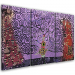 Kolmeosalise pildiga l&otilde;uendiprint Violet Tree of Life abstraktne 60x40 lilla