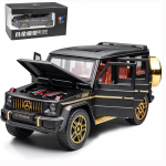 1/24 Scale Benz G63 AMG mudelauto, tsingisulamist tagasit&otilde;mmatav heli ja valgusega m&auml;nguauto lastele poisile t&uuml;drukule kingitus 1/24-22x8.5x9.5cm matt must v&auml;rv