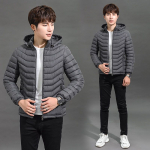 Talvine meeste puuvillase polsterdatud jope kapuutsiga l&uuml;hike stiil soe meeste mantel L