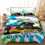 3D Truck Prinditud tekk ja padjap&uuml;&uuml;r 2 v&otilde;i 3 luksusliku voodipesu AU/EU/DE t&auml;issuuruses pehme ja kiiresti kuivav kodukaunistus Baby 100x135cm