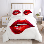 3D seksikas huulte voodipesukomplekt Kiss Me HD printimine tekikott 2/3 t&uuml;kki AU140 * 210 t&auml;issuuruses pehme kodukaunistus Baby 100x135cm